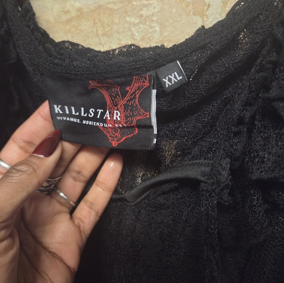 Killstar Melisanda Bardot  Lace Top (XXL) - Picture 3 of 5